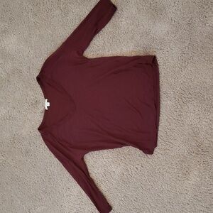 James Perse 3/4 Sleeve Shirt, Merlot, Size 1